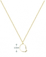 Colgante con cadena silueta mapa Isla de la Gomera, Acero Dorado