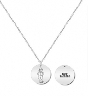 Colgante con cadena y Fallero, texto Soy Fallero, Acero Plateado