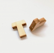 5 Cruces TAU abalorio madera color natural 17x15x5mm