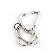 5 INSTRUMENTO M�DICO ESTETOSCOPIO PLATA ANTIGUA 29x12mm