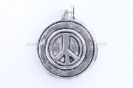 5 CHAPAS COLGANTE S�MBOLO PAZ PLATA ANTIGUA 20x16mm