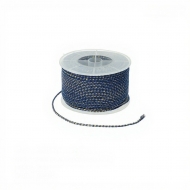 1 Bobina de algodn trenzado gris-azul-dorado 2mm, 45 metros aprox.