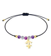 Pulsera Zodiaco con abalorios de piedra. Sagitario