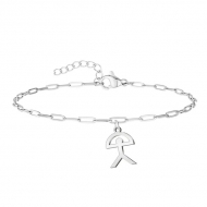 Pulsera cadena con Indalo Acero Plateado