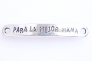 5 CONECTORES CHAPA Para la mejor mama PLATA ANTIGUA 44mm
