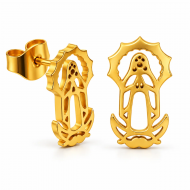 Pendientes con silueta Virgen de La Inmaculada, Acero Dorado