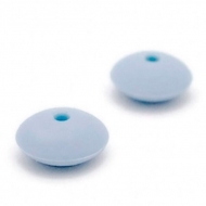 Rondeles baco de Silicona Azul Pastel 12x6mm (Bolsa de 25 uds.)