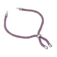 Pulsera semiacabada cordn violeta vintage y acero 3mm