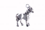 5 CABALLOS PONY PLATA ANTIGUA 18x15mm