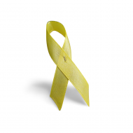 Lazo solidario amarillo claro con imperdible metlico