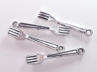 10 TENEDORES PLATA ANTIGUA 24x 3.7mm