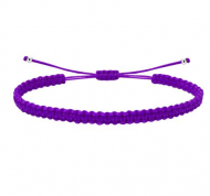 Pulsera ajustable macram� morado con acero