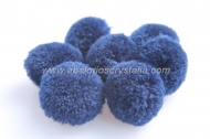 10 POMPONES-MADROOS COLOR AZUL MARINO 3cm