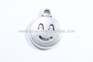 10 COLGANTES EMOTICONO PLATA ANTIGUA 15x12mm. (mod 3)