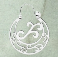 Par de pendientes Argolla Canaria Filigrana, elige tama�o, Acero Plateado