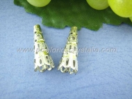 10 FILIGRANAS CONO CAMPANA PLATEADO 23x9mm