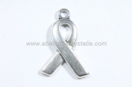 10 COLGANTES LAZOS SOLIDARIOS PLATA ANTIGUA 23x14mm