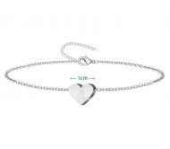 Pulsera coraz�n de Acero plateado con Inicial a escoger