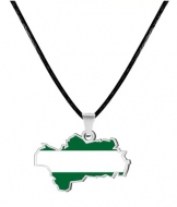 Colgante polister con Mapa Andaluca lacado, Acero Plateado